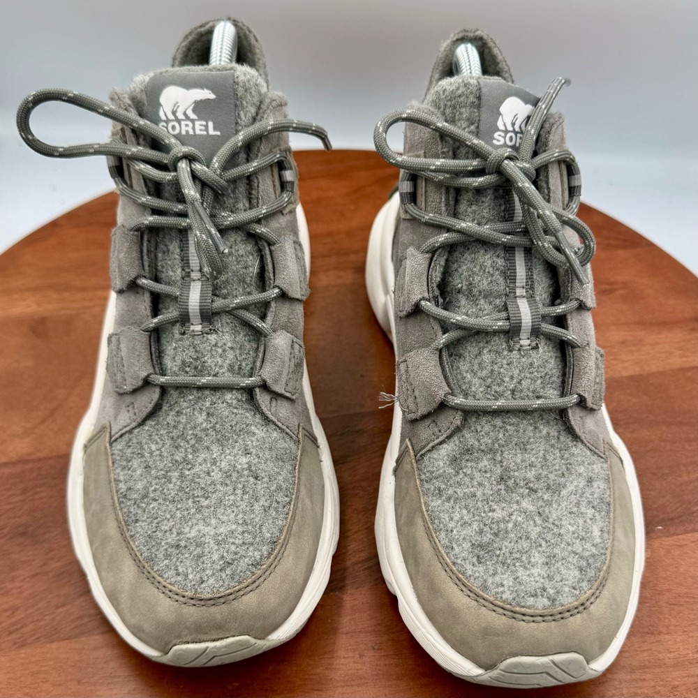 Sorel Kinetic RNEGD Caribu Waterproof Sneaker Boots Quarry/Sea Salt Womens 9